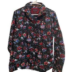 Gentlemens Outfitters button front dark floral shirt. EUC